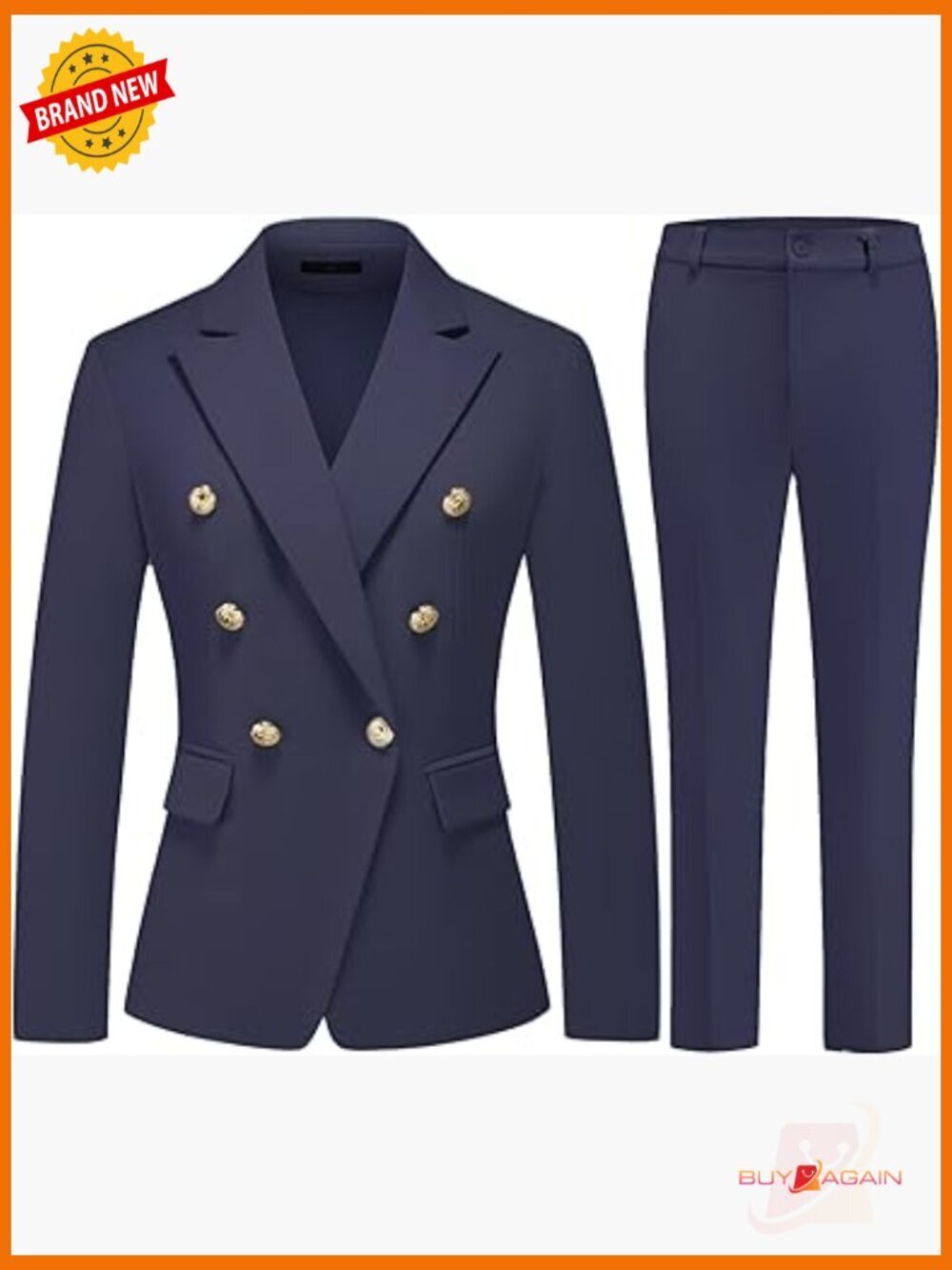 Double Breasted Blazer & Pants Set Suit for Office Work Party